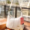 Catchy Premium Quality Trending leather sling bag shoulder crossbody bag with detachable strap - Off White