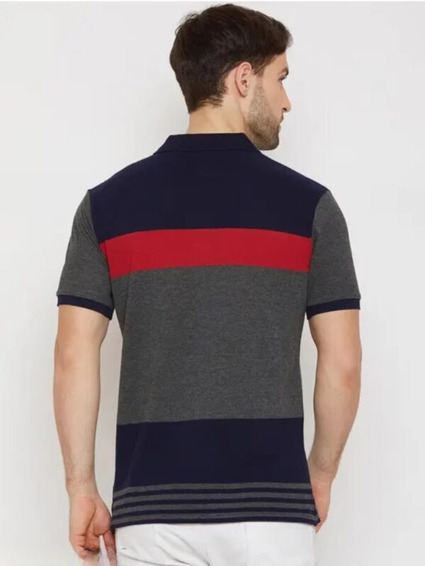 Wood Men's Half Sleeves Polo Neck Striper T-shirt  Fabric : Cotton Blend - Image 3