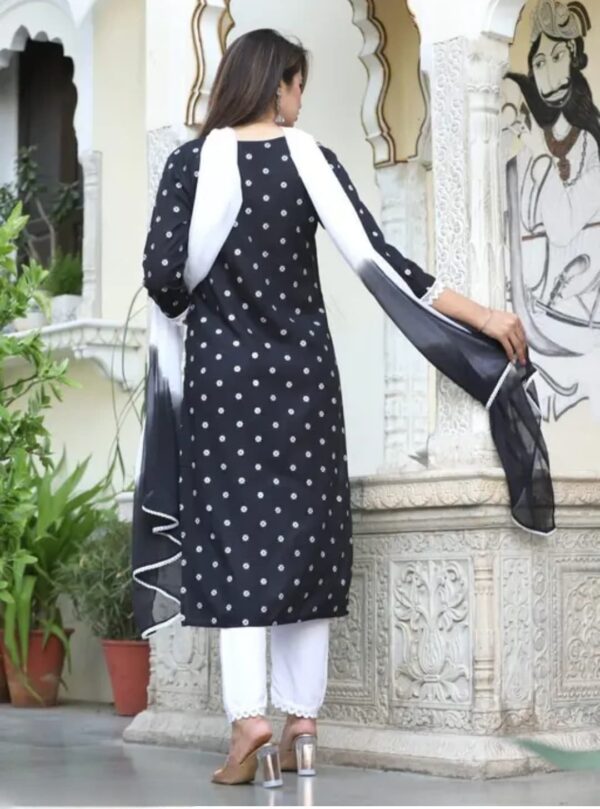 RAYON NECK EMROIDERY 3 PC SUIT FOR WOMAN FASHION - Image 4