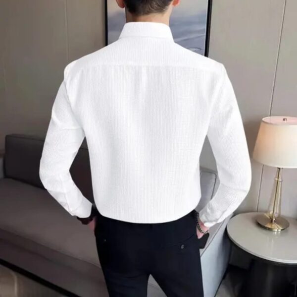 WAFFLE TEXTURE LONG SLEEVE SHIRT - Image 5