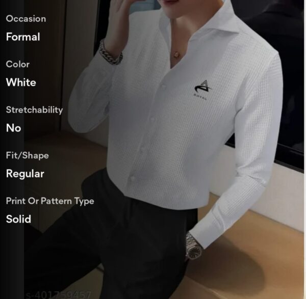 WAFFLE TEXTURE LONG SLEEVE SHIRT - Image 2