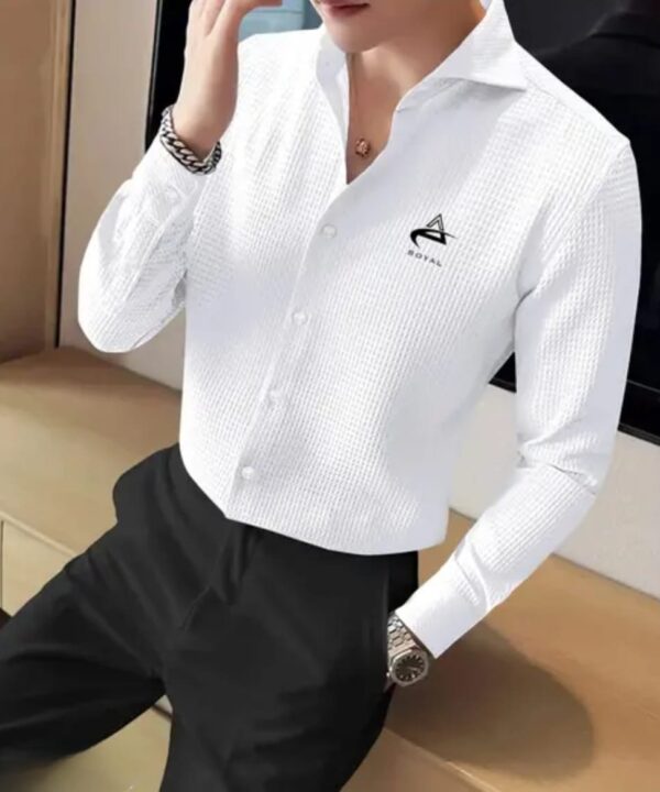 WAFFLE TEXTURE LONG SLEEVE SHIRT