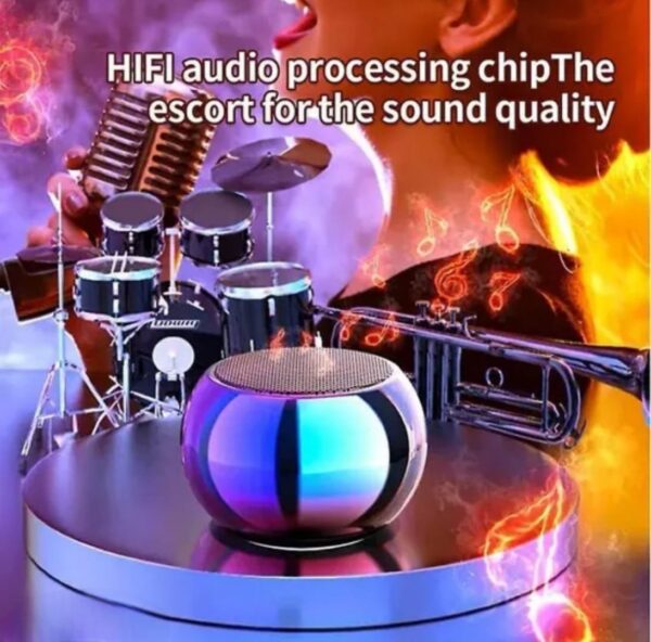 Mini Boost 4 Bluetooth Speaker 4D Mini Electroplating Round Steel Speaker - Image 3