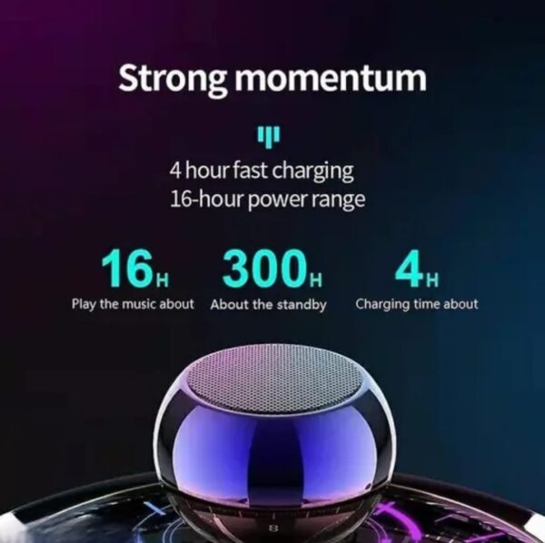 Mini Boost 4 Bluetooth Speaker 4D Mini Electroplating Round Steel Speaker - Image 4