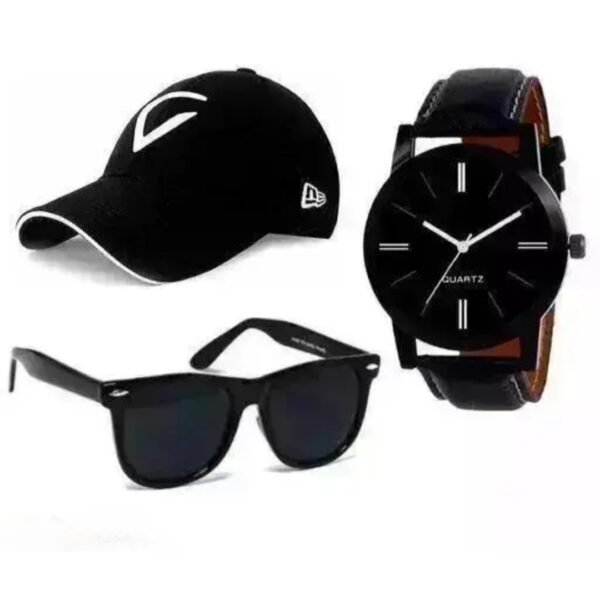 Black Baseball Combo Caps for Men and Women Cap Denim Stylish Cotton Caps Men for All Fashions Cotton Blend Sports Workouts Gym Running Cap, Unisex Watches,