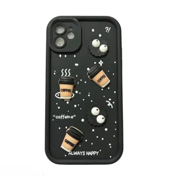 iPhone 11 | Cute Fun Cartoon 3D Ball Coffee Silicone Case | Body Protection | Camera Protection | Shock Proof (Black)