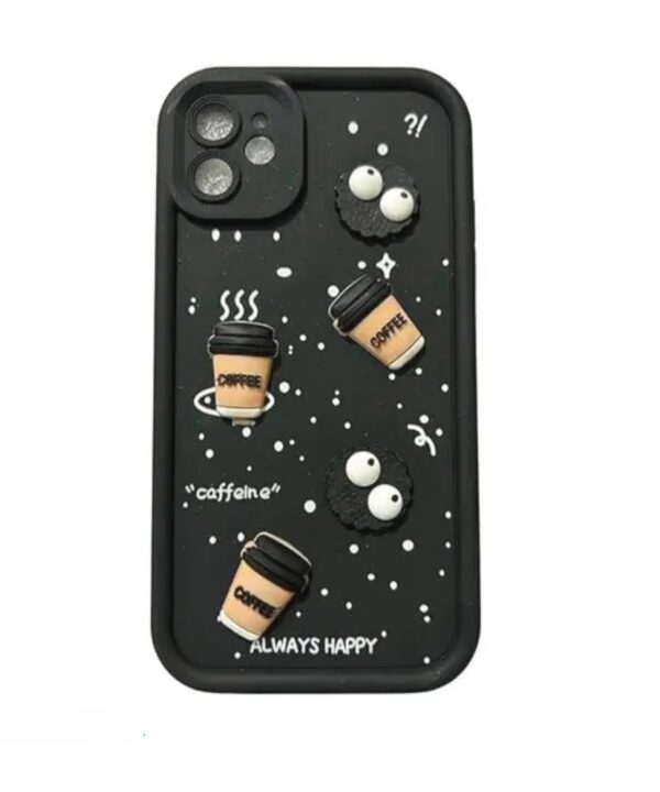 iPhone 11 | Cute Fun Cartoon 3D Ball Coffee Silicone Case | Body Protection | Camera Protection | Shock Proof (Black)