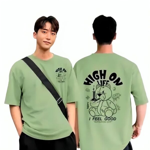 Trendy Men Round Neck Printed Oversize Cotton Blend Tshirt Men & Boys Oversized Round Neck Printed Cotton Blend T-shirt – Front & Back Graphic Design,