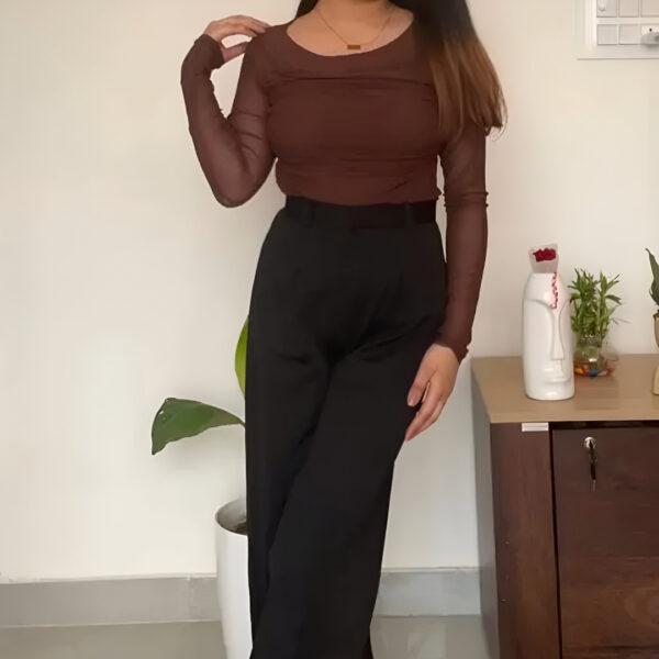 Brown pleated top for women / girls - Image 4