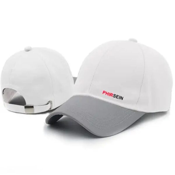 Phirsein Stylish Two Tone White & Grey Baseball Cap for Men | Premium flexy Adjustable Sports Cap - Image 4