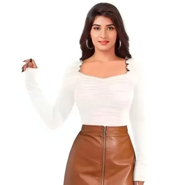 Tories Casual Women's & Girls' Crop Tops Bodycon Full Sleeve Crop Tops Crop Top For Women Western Top For Women Korean Top Fashion Top Partywear Trendy Top - Image 2