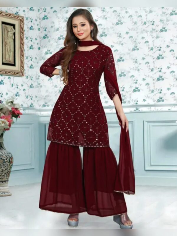 Women's Georgette Sharara Kurta Set