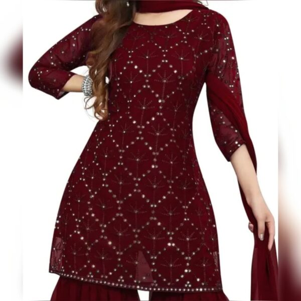 Women's Georgette Sharara Kurta Set - Image 3
