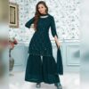 Women's Georgette Sharara Kurta Set - Nora's Forest