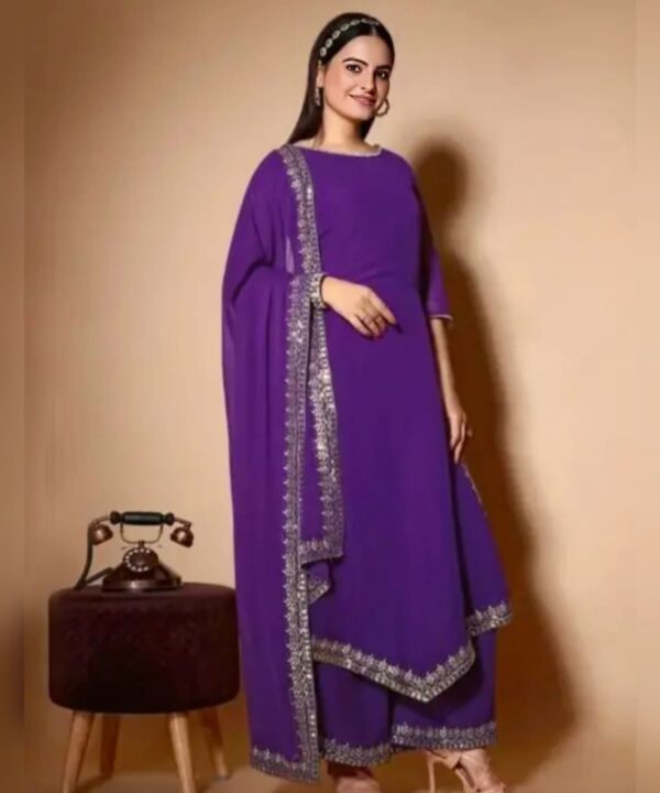 Latest Georgette Embroidery Dupatta Kurti Set