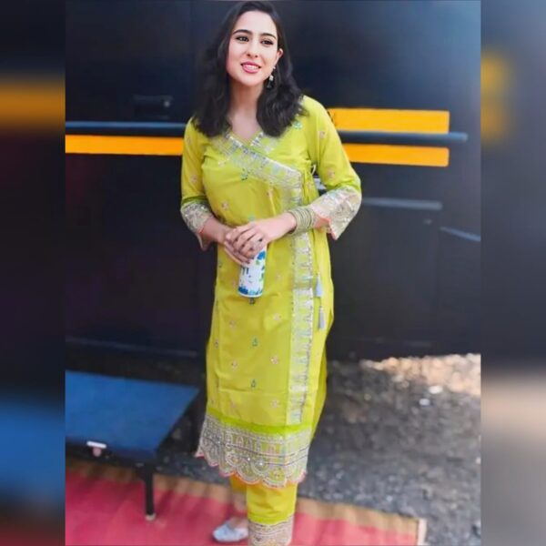Wedding Kurta Set Women Heavy Kurta Set Chanderi Silk Kurti Set - Image 4
