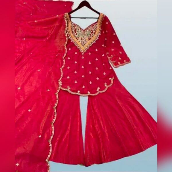 Heavy Chinon Silk With Heavy Embroidery Work with Rivet Work Dupatta with Embroidery |Full Sleeves with Intricate Embroidery |Comfortable Micro Cotton Inner |Traditional Attire |Stylish Work |Sophisticated Ethnic Wear for Women