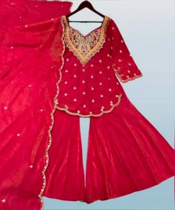 Heavy Chinon Silk With Heavy Embroidery Work with Rivet Work Dupatta with Embroidery |Full Sleeves with Intricate Embroidery |Comfortable Micro Cotton Inner |Traditional Attire |Stylish Work |Sophisticated Ethnic Wear for Women