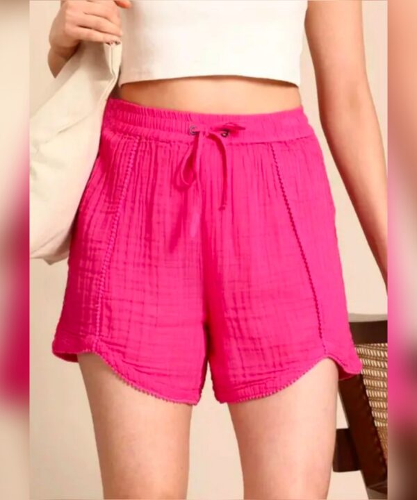 Mast & Harbour Women Crinkled Pure Cotton Shorts