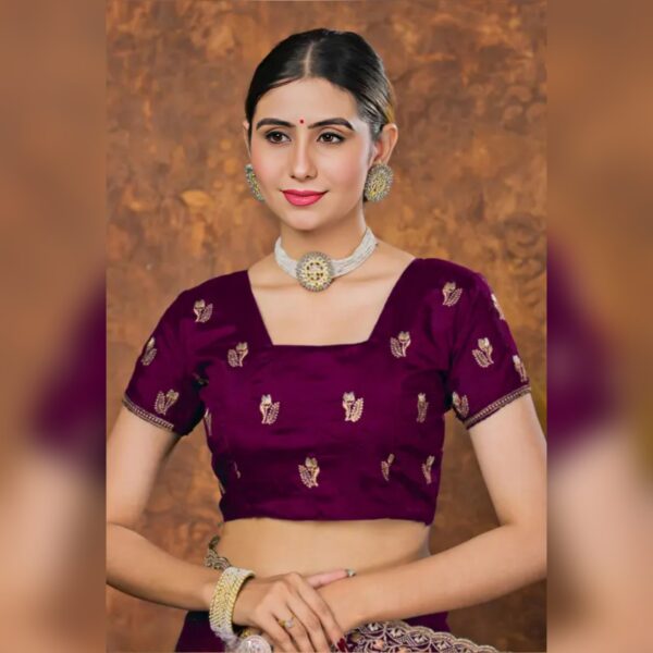 Women's Embroidered Fancy Saree Wine saree Saree Fabric: Chinon - Image 4