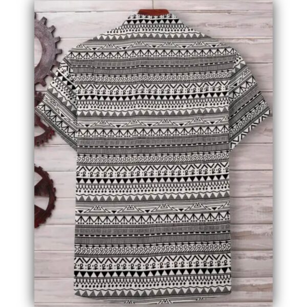Men Regular White Trend Printed Shirt | Striped Pattern Shirt - Image 2