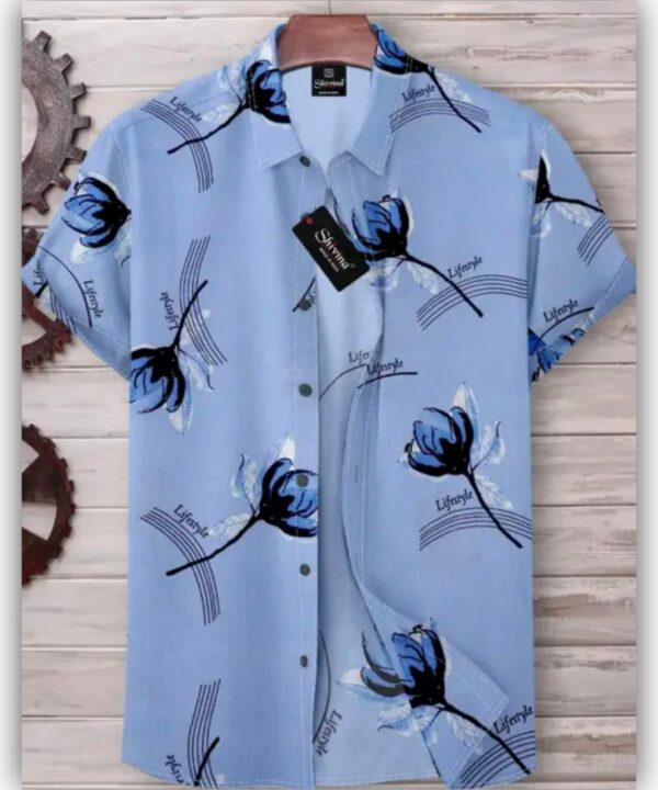 Men Regular Blue Print Trend  Shirt | Printed Pattern Shirt