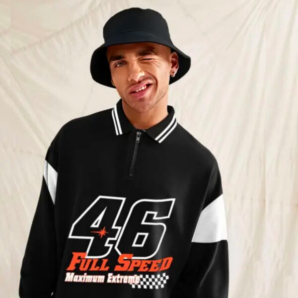 Maniac Men's Placement Print Regular Black Sweatshirts - Image 2