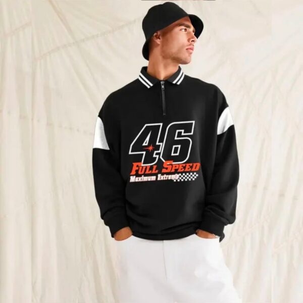 Maniac Men's Placement Print Regular Black Sweatshirts