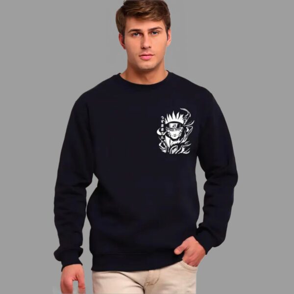 JOZMER MENS PRINTED FULL SLEEVE BLACK SWEARTSHIRT - Image 2