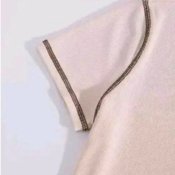 RIBBED CROP TOP HALF SLEEVE PRINTED WOMEN TOP  - Image 4
