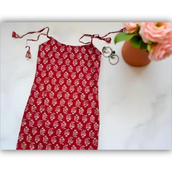 Aesthetic deshi short kurti short kurti summer aesthetic summer outfit inspo short tie strap kurti college outfit ootd Meesho finds floral summer print kurti deshi outfits - Image 4
