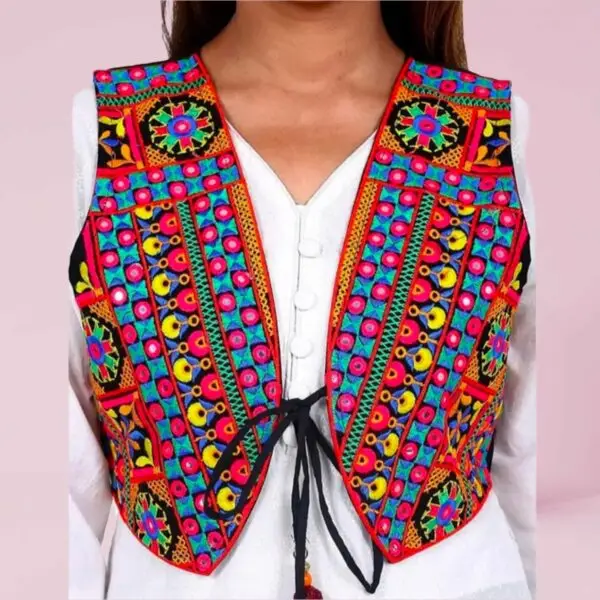 Gorgeous Cotton Kutchi Work Ethnic Jacket / Womens Ethical OuterWear