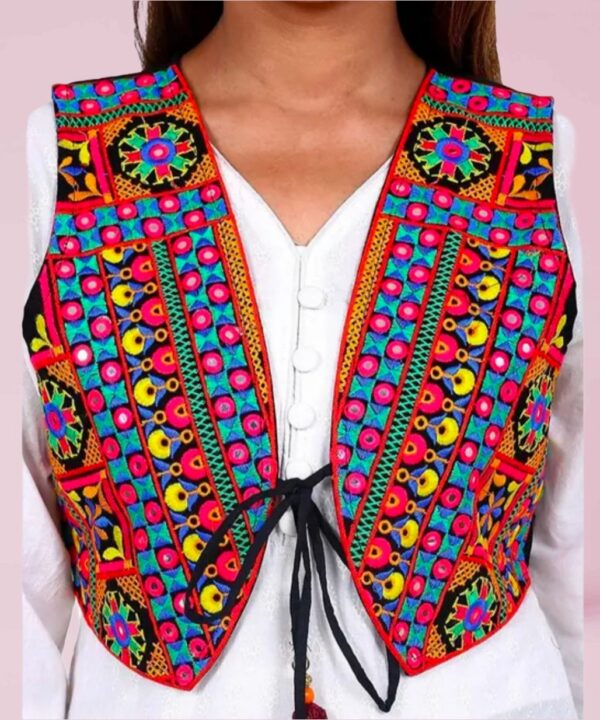 Gorgeous Cotton Kutchi Work Ethnic Jacket / Womens Ethical OuterWear