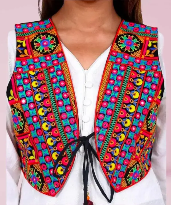 Gorgeous Cotton Kutchi Work Ethnic Jacket / Womens Ethical OuterWear