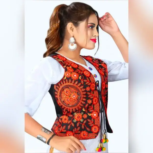 Womens jacket coton jacket traditional jackets coti kuchi work jacket traditional jackets kuchi work jacket Ethnic Jackets / Womens Ethical OuterWear - Image 3