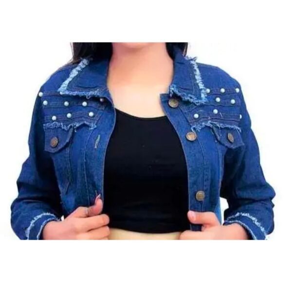Modern Denim Outer Jacket For Women/ Women Denim Outer Wear - Image 3