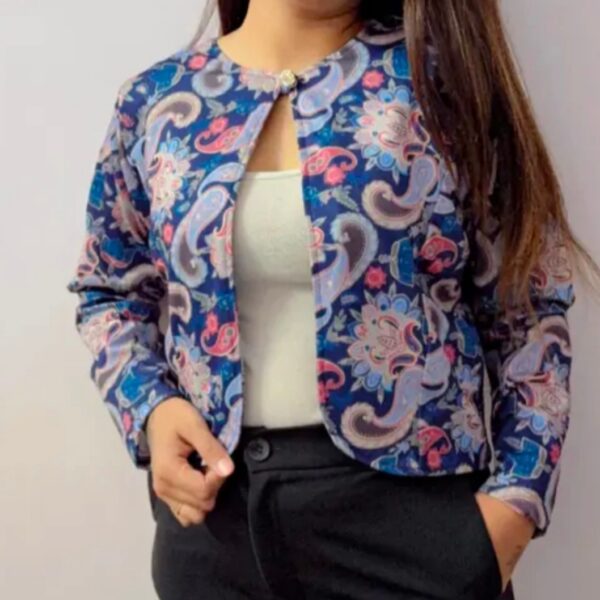 Women's Floral blue jacket / Modern Outer Wear For Women