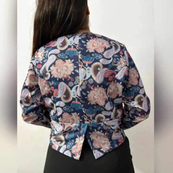 Women's Floral blue jacket / Modern Outer Wear For Women - Image 2