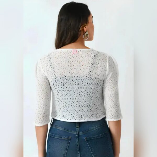 women's stylish net shrug in zip details Jackets / Modern Outerwear for womens / girls (Copy) - Image 2