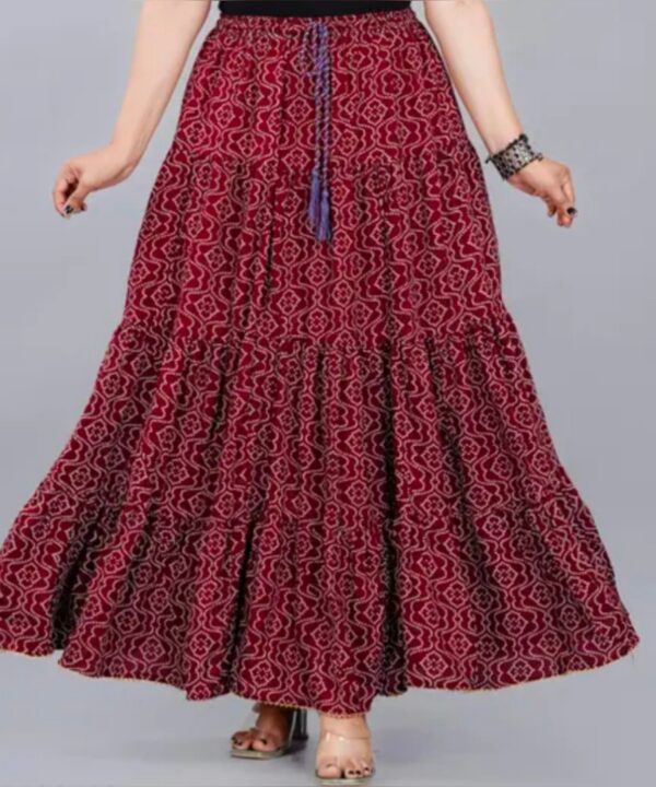 Women’s Long Skirt/Skirt for Women/Printed Skirt/Long Skirt/Solid Long Skirt/Maroon Skirt