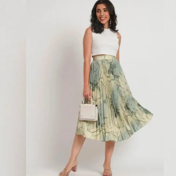 ZWERLON | Skirt for Women | Exquisite Marble Elegance A Woman's Masterpiece in A-Line MIDI Printed Skirt