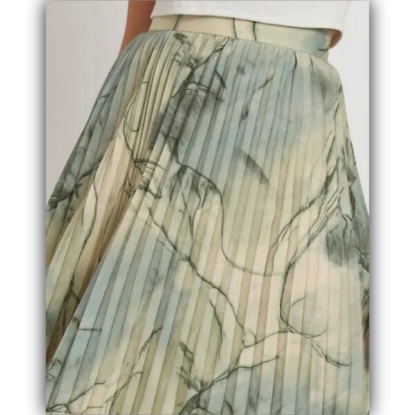 ZWERLON | Skirt for Women | Exquisite Marble Elegance A Woman's Masterpiece in A-Line MIDI Printed Skirt - Image 3