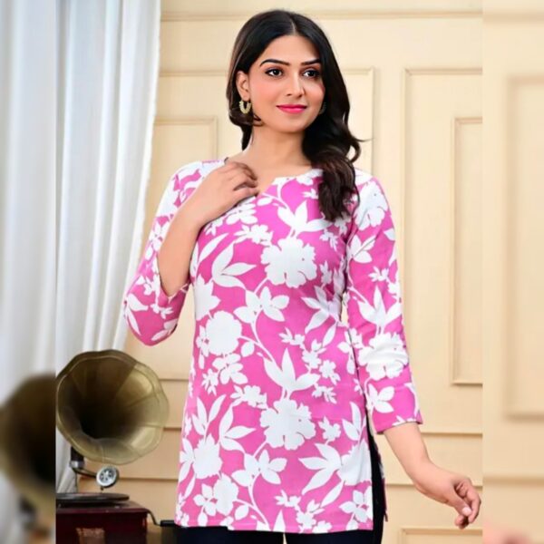 Top rayon printed for women and casual top / Short Kurti For Womens & Girls