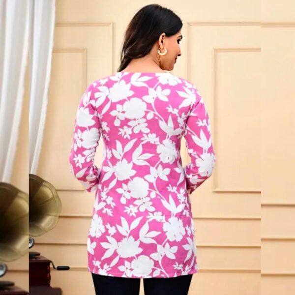 Top rayon printed for women and casual top / Short Kurti For Womens & Girls - Image 2