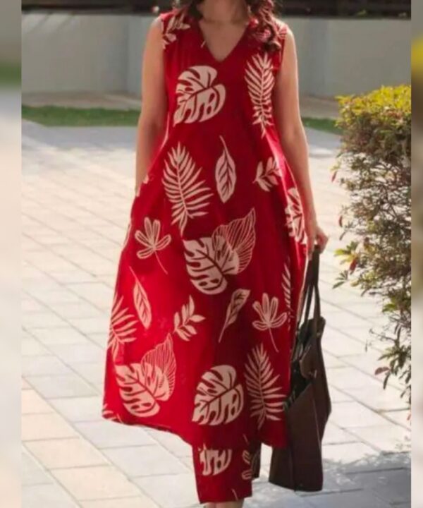 Ethnic Women Wear Sleeveless Cotton Kurta Set (Copy)
