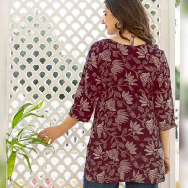 Women rayon Printed Short Kurti - Image 2