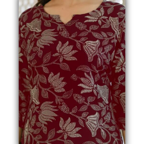 Women rayon Printed Short Kurti - Image 3