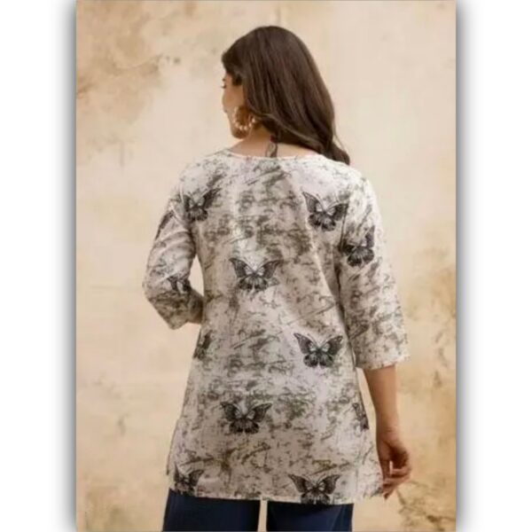Poly Rayon Printed Straight Short Kurti Tunics For Women & Girls (Copy) - Image 2