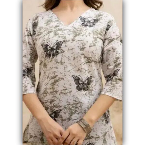 Poly Rayon Printed Straight Short Kurti Tunics For Women & Girls (Copy) - Image 3