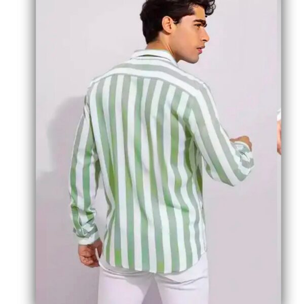 Classic Retro Men Shirt GREEN WHITE (PATTA) - Image 2